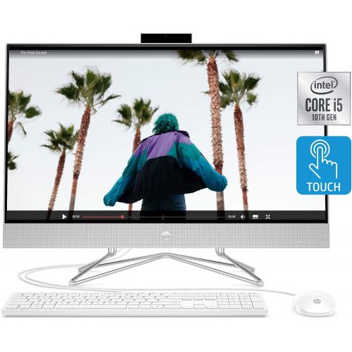 에이치피 [아마존베스트]HP 27-inch Touchscreen All-in-One Desktop Computer, 10th Gen Intel Core i5-1035G1 Processor,12 GB RAM, 512 GB SSD, Windows 10 Home (27-dp0170, Silver)