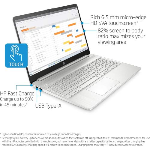 에이치피 [아마존베스트]HP 15-inch Touchscreen Laptop, AMD Athlon Gold 3150U, 4 GB RAM, 128 GB SSD, Windows 10 Home in S Mode (15-ef1010nr, Natural Silver)