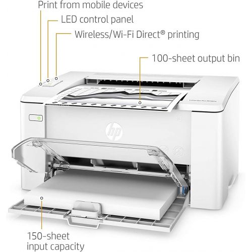 에이치피 [아마존베스트]HP LaserJet Pro M102w Wireless Laser Printer, Works with Alexa (G3Q35A). Replaces HP P1102 Laser Printer, White