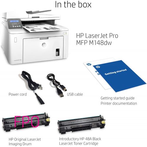 에이치피 [아마존베스트]HP Laserjet Pro M148fdw All-in-One Wireless Monochrome Laser Printer, Fax, Mobile & Auto Two-Sided Printing, Works with Alexa (4PA42A)