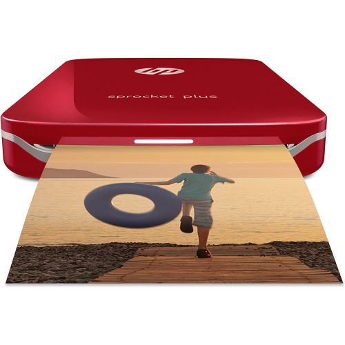 에이치피 [아마존베스트]HP Sprocket Plus Instant Photo Printer (Red) Prints on 2.3x3.4” Zink Sticky Back Pictures Straight from Smartphone & Social Media.