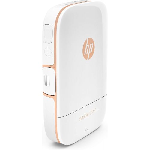 에이치피 [아마존베스트]HP Sprocket 2-in-1 Portable Photo Printer & Instant Camera Bundle with 8GB MicroSD Card and ZINK Photo Paper  White (5MS95A)