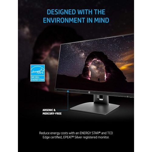 에이치피 [아마존베스트]HP VH240a 23.8-Inch Full HD 1080p IPS LED Monitor with Built-In Speakers and VESA Mounting, Rotating Portrait & Landscape, Tilt, and HDMI & VGA Ports (1KL30AA) - Black