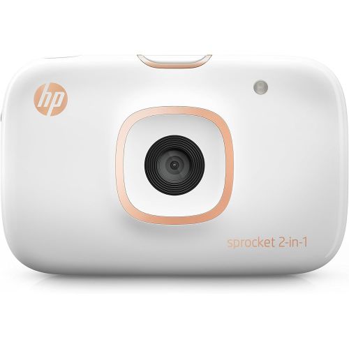 에이치피 [아마존베스트]HP Sprocket 2-in-1 Portable Photo Printer & Instant Camera, print social media photos on 2x3 sticky-backed paper (2FB96A), 2:1 White, 4.8 x 3 x 1.1