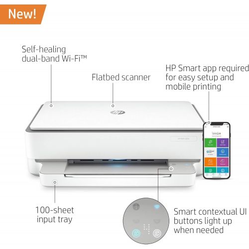 에이치피 [아마존베스트]HP ENVY 6055 Wireless All-in-One Printer, Mobile Print, Scan & Copy, Works with Alexa (5SE16A)