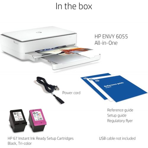 에이치피 [아마존베스트]HP ENVY 6055 Wireless All-in-One Printer, Mobile Print, Scan & Copy, Works with Alexa (5SE16A)