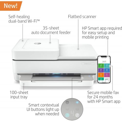 에이치피 [아마존베스트]HP ENVY Pro 6455 Wireless All-in-One Printer, Mobile Print, Scan & Copy, Auto Document Feeder, Works with Alexa (5SE45A)