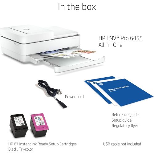 에이치피 [아마존베스트]HP ENVY Pro 6455 Wireless All-in-One Printer, Mobile Print, Scan & Copy, Auto Document Feeder, Works with Alexa (5SE45A)