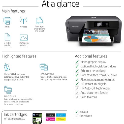 에이치피 [아마존베스트]HP OfficeJet Pro 8210 Wireless Color Printer, HP Instant Ink or Amazon Dash replenishment ready (D9L64A)