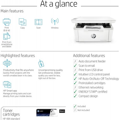 에이치피 [아마존베스트]HP LaserJet Pro M29w Wireless All-in-One Laser Printer, Works with Alexa (Y5S53A)