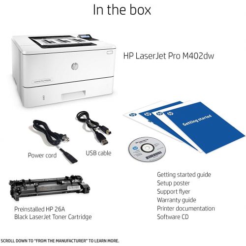 에이치피 [아마존베스트]HP LaserJet Pro M402dn Laser Printer with Built-in Ethernet & Double-Sided Printing, Amazon Dash replenishment ready (C5F94A), A4