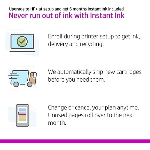 에이치피 HP DeskJet 4155e All-in-One Wireless Color Printer, with bonus 6 months free Instant Ink with HP+ (26Q90A) , White