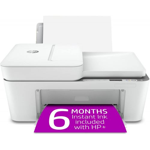 에이치피 HP DeskJet 4155e All-in-One Wireless Color Printer, with bonus 6 months free Instant Ink with HP+ (26Q90A) , White