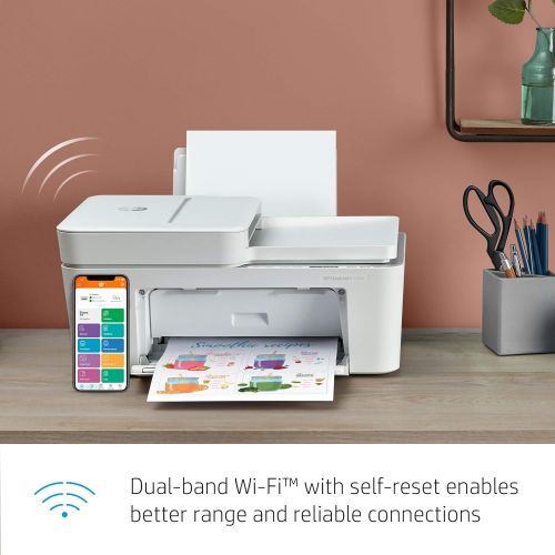 에이치피 HP DeskJet 4155e All-in-One Wireless Color Printer, with bonus 6 months free Instant Ink with HP+ (26Q90A) , White