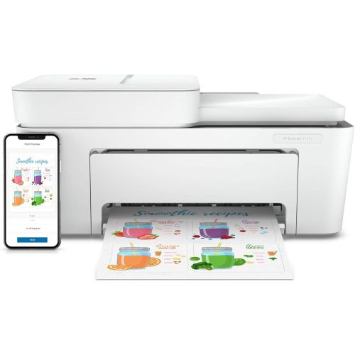 에이치피 HP DeskJet 4155e All-in-One Wireless Color Printer, with bonus 6 months free Instant Ink with HP+ (26Q90A) , White