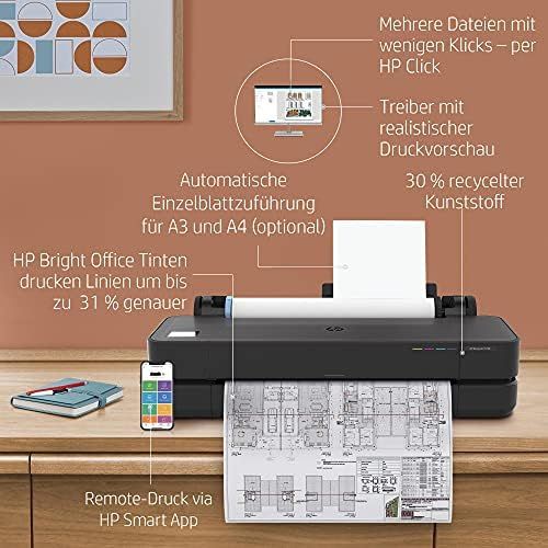 에이치피 [아마존베스트]HP DesignJet T250 24 Large Format Printer Up to A1 Mobile Printing Wi-Fi Gigabit Ethernet Hi-Speed USB 2.0 (5HB06A)