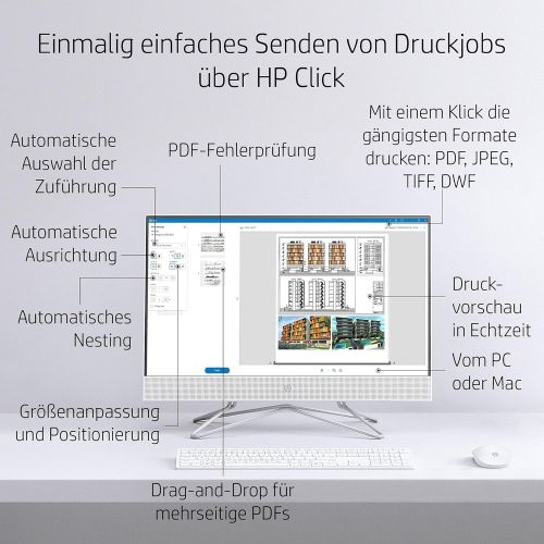 에이치피 [아마존베스트]HP DesignJet T250 24 Large Format Printer Up to A1 Mobile Printing Wi-Fi Gigabit Ethernet Hi-Speed USB 2.0 (5HB06A)