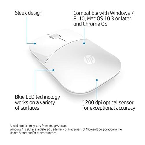 에이치피 [아마존베스트]HP - PC HP Z3700 (4VY82AA) Wireless Mouse 1200 Optical Sensors Up to 16 Months Battery Life USB Plug & Play