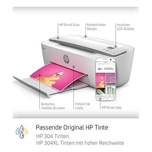 에이치피 [아마존베스트]HP DeskJet Multifunction Printer (Print, Scan, Copy, Wi-Fi, Airprint, 3-Month Free Trial of HP Instant Ink) A4