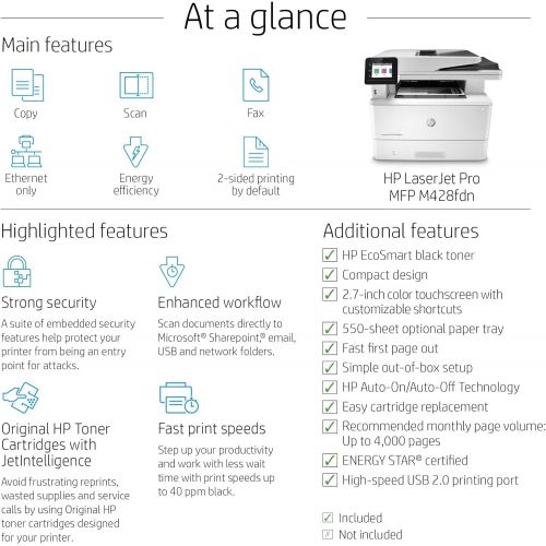 에이치피 [아마존베스트]HP LaserJet Pro Laser Printer (Printer, LAN, AirPrint) White