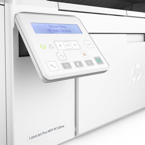 에이치피 [아마존베스트]HP LaserJet Pro M130nw Laser Printer Multifunction Device (Black and White Printer, Scanner, Copier, WLAN, LAN, Airprint) White