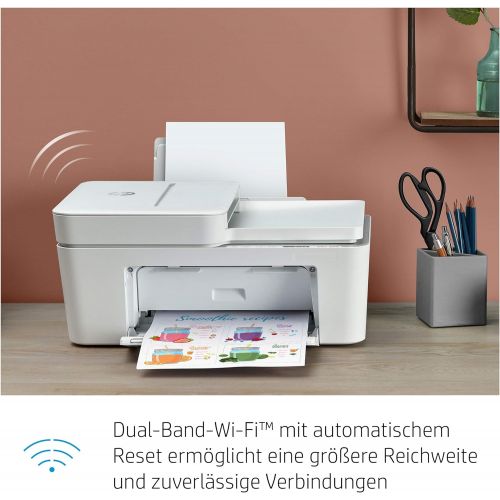 에이치피 [아마존베스트]HP DeskJet Wireless Multifunctional Printer (Printer, Scanner, Copier, Airprint, Instant Ink Ready), White / Blue