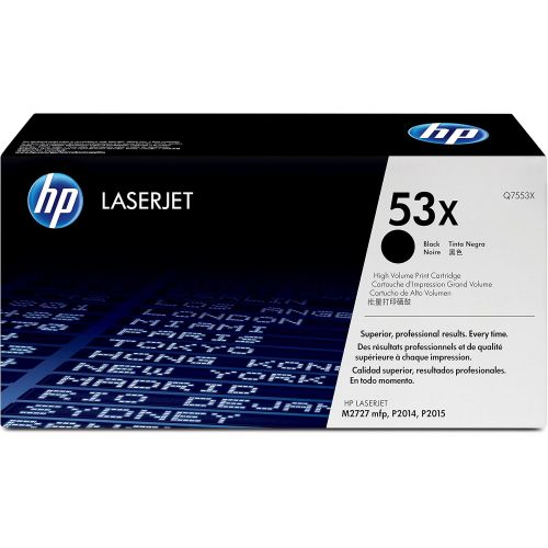 에이치피 HP 53X (Q7553X) Black High Yield Original Toner Cartridge for HP LaserJet M2727 P2014 P2015