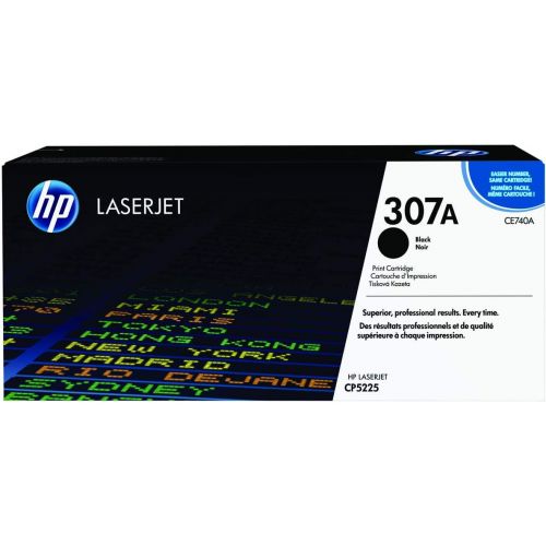 에이치피 HP 307A (CE740A) Black Original Toner Cartridge for HP Color LaserJet CP5225