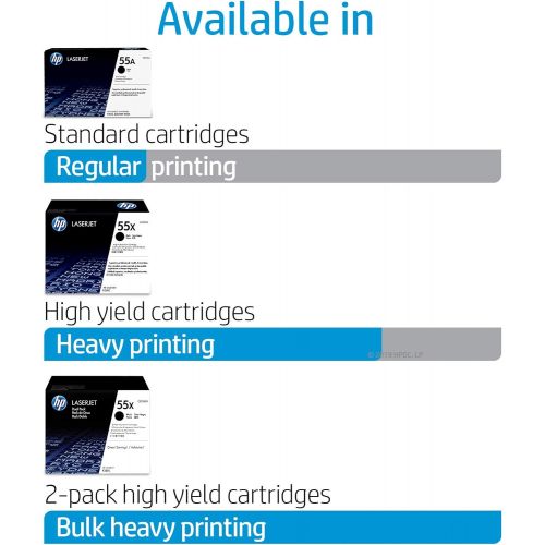 에이치피 HP 55X (CE255X) Black Toner Cartridge High Yield, 2 Toner Cartridges (CE255XD) for HP LaserJet Enterprise 525 P3015 HP LaserJet Pro M521