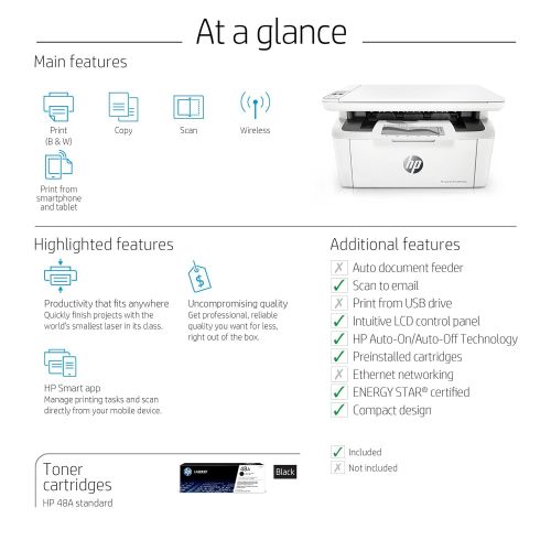 에이치피 HP Laserjet Pro M29w Wireless All-in-One Laser Printer (Y5S53A)