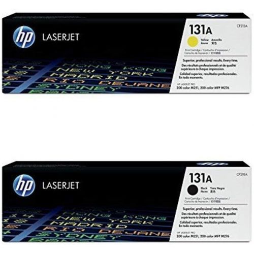 에이치피 HP 131A (CF212A) Yellow Original LaserJet Toner Cartridge and HP 131A (CF210A) Black Original LaserJet Toner Cartridge Bundle