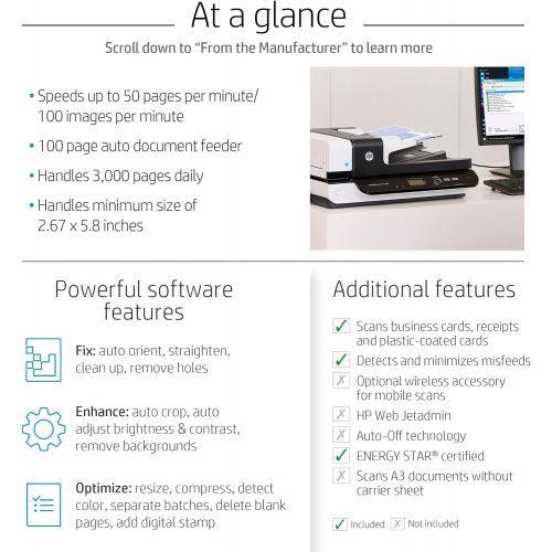 에이치피 HP ScanJet Enterprise Flow 7500 Flatbed OCR Scanner (L2725B#BGJ)