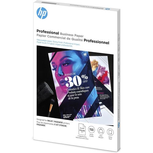 에이치피 HP Brochure Paper for Inkjet Printer, Glossy, 11x17, 150 Sheets