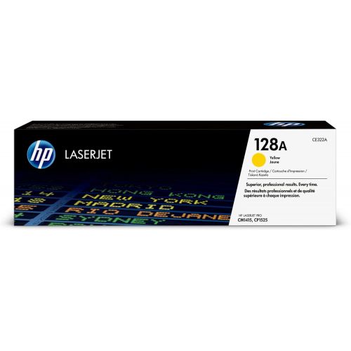 에이치피 HP 128A (CE322A) Yellow Original Toner Cartridge for HP LaserJet Pro CM1415 CP1525