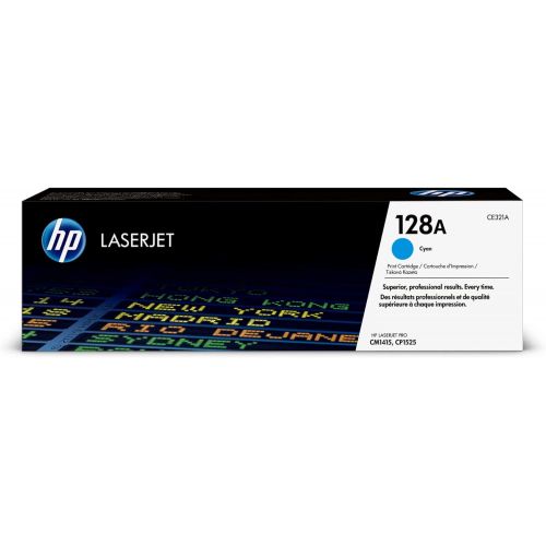 에이치피 HP 128A (CE321A) Cyan Original Toner Cartridge for HP LaserJet Pro CM1415 CP1525