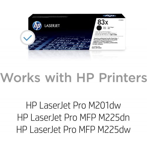 에이치피 HP 83X (CF283X) Black High Yield Toner Cartridge for HP LaserJet Pro M201 M201dw M225dn M225dw