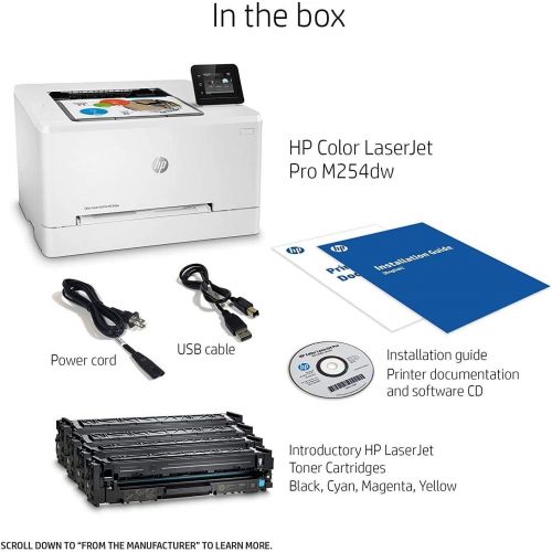 에이치피 HP Laserjet Pro M254dw Wireless Color Laser Printer, Amazon Dash Replenishment Ready (T6B60A)