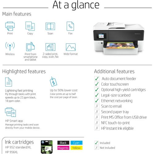 에이치피 HP OfficeJet Pro 7720 All in One Wide Format Printer with Wireless Printing