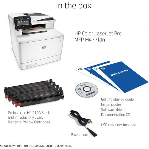 에이치피 HP Laserjet Pro M477fdn Multifunction Color Laser Printer with Built-in Ethernet & Duplex Printing, Amazon Dash Replenishment Ready (CF378A)