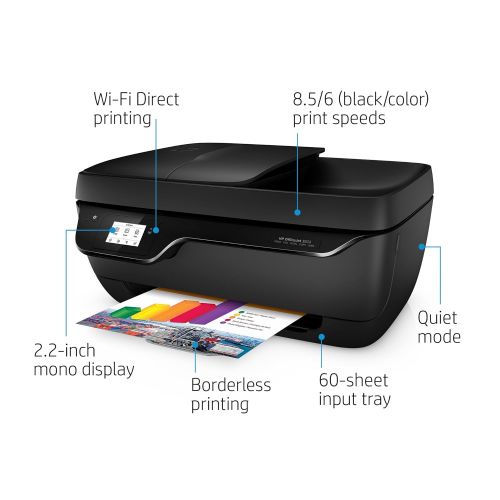 에이치피 HP OfficeJet 3833 All-in-One Printer, HP Instant Ink & Amazon Dash Replenishment Ready (K7V37A)