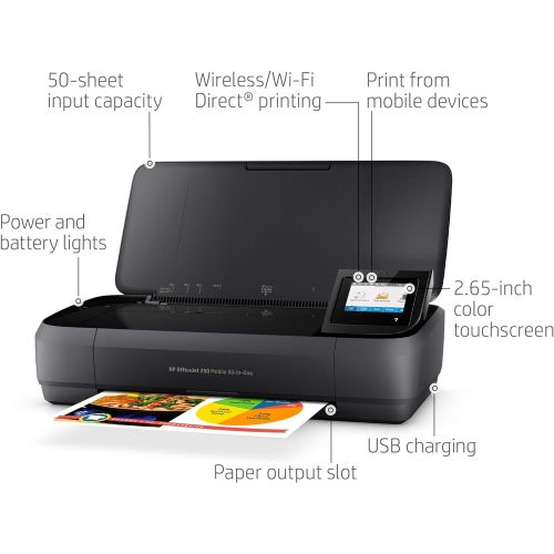 에이치피 HP OfficeJet 250 All-in-One Portable Printer with Wireless & Mobile Printing (CZ992A)