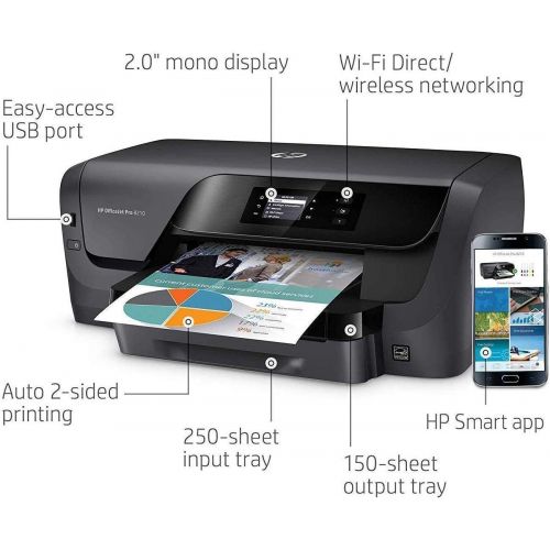 에이치피 HP OfficeJet Pro 8210 Wireless Printer with Mobile Printing, Instant Ink ready (D9L64A)