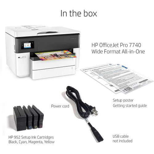 에이치피 HP OfficeJet Pro 7740 Wide Format All-in-One Printer with Wireless & Mobile Printing (G5J38A)