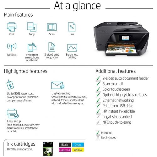 에이치피 HP OfficeJet Pro 6978 All-in-One Wireless Printer with Mobile Printing, HP Instant Ink & Amazon Dash Replenishment Ready (T0F29A)