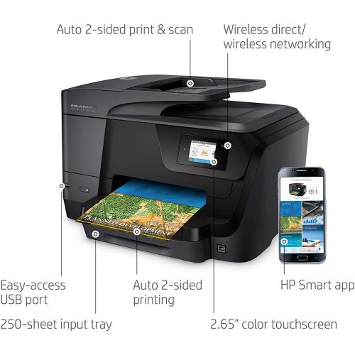 에이치피 HP OfficeJet Pro 8710 All-in-One Wireless Printer with Mobile Printing, Instant Ink ready (M9L66A)