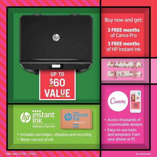 에이치피 HP Envy 5055 Wireless All-in-One Photo Printer, HP Instant Ink & Amazon Dash Replenishment Ready (M2U85A)