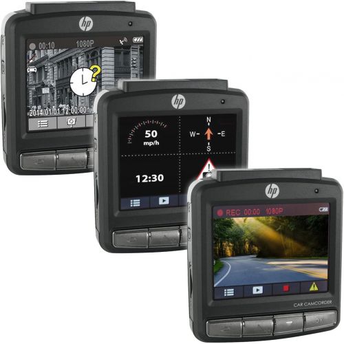 에이치피 HP f310 1080p HD GPS G-Force Car Dashboard Video Recorder Camera with 32GB Card + Case + Kit