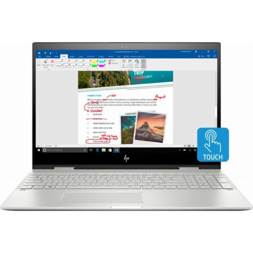 에이치피 HP Envy X360 2019 Flagship 15.6 Full HD IPS Touchscreen 2-in-1 Laptop, Intel Quad-Core i7-8550U up to 4GHz 8GB DDR4 512GB SSD Bluetooth 4.2 Backlit Keyboard Windows Ink Finger