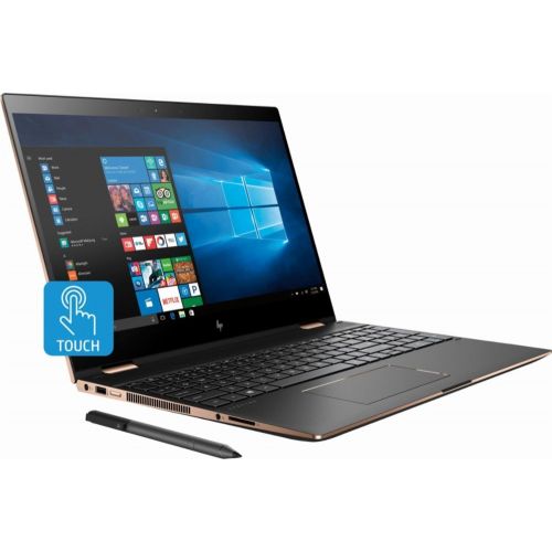 에이치피 HP Spectre x360-15t Quad Core(8th Gen Intel i7-8550U, 16GB RAM, 512G PCIe NVMe SSD, 4K IPS micro-edge Corning Gorilla, Windows 10)Bang & Olufsen 15.6 2-in-1 Convertible Dark Ash +