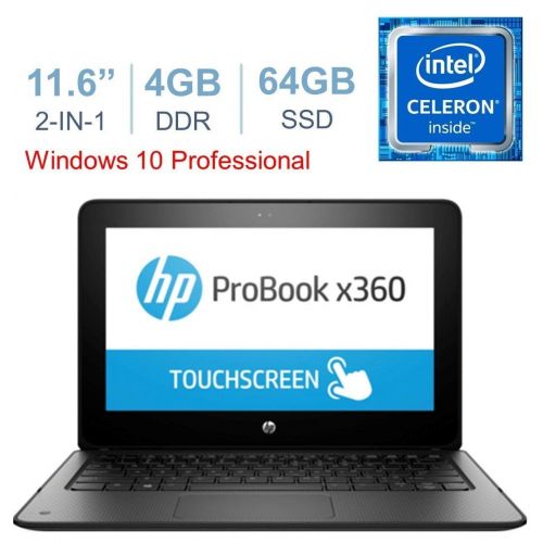 에이치피 2018 New HP Education Edition X360 ProBook 2-in-1 Convertible 11.6 Touchscreen Laptop PC, Intel Dual-Core Celeron Processor, 4GB RAM, 64GB eMMc, HDMI, Bluetooth, Webcam, WiFi, Wind